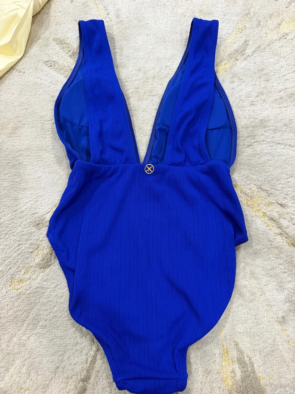 ViX Paula Hermanny Milano Luana Ribbed Blue One Piece Swimsuit S